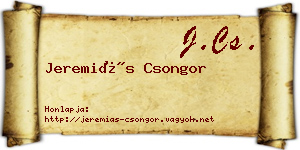 Jeremiás Csongor névjegykártya